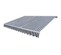 Folding Awning 300cm Navy Blue/White Aluminium Frame Polyester PU Manual 250cmS
