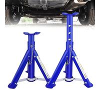 Folding Axle Stand 3 Ton Jack Stand Foldable Heavy Duty Steel Fixed Base Axel Stands Lifting Tool for Raising Vehicles Car, Adjustable Range 290mm to 410mm - Pair of Stands