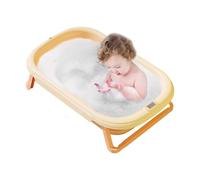 Folding Baby Bathtub, Foldable Sink, Cartoon Silicone Bath Net, Baby Supplies Shower Tool, Temperature Sensitive Double Layer Heat Insulation for Home Travel
