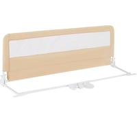 Folding Baby Bed Rail Height Adjustable Bed Guard With Fastening Belt Gymax Beige One Size