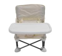 Folding Baby Chair with Tray Sturdy Children Dining Chair for Outdoor Photography, Compact Design (Beige)