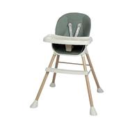 Folding Baby High Chair with Double Removable Trays, 7-Position Adjustable Height, Adjustable Backrest & Wheels with Brakes, Ergonomic Dining & Play Seat for 0-36 Months, Easy Clean, Green