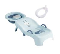 Folding Baby Shampoo Chair - Folding Shampooing Recliner - Adjustable Seat Head Rinser Recliner for Baby Boys Ages 0-10 Salon Home Bathroom Toilet