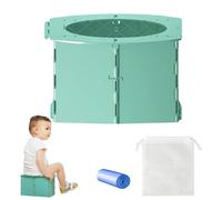 Folding Baby Toilet, Portable Children's Toilet, Folding Travel Potty for Children, Portable Toilet Seat, Safer Bathroom Visits for Viaje al Aire Libre en Interiores, Green