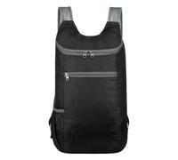 Folding Backpack, Large Capacity Waterproof Polyester Hiking Daypack Black | Portable Quick-access Pocket, Comfortable Carrying, for Runners, Cyclists, Books, Rain Jackets, Day Hikes and Travel