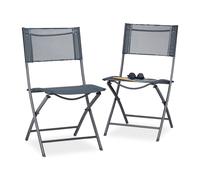 Folding Balcony Chair Set of 2, Garden Chairs, Foldable, Camping or Patio Seats
