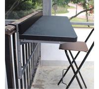 Folding Balcony Table, Adjustable Wall-Mounted Railing Table for Outdoor Use, Weatherproof Design, Space Saving, Ideal for Small Spaces