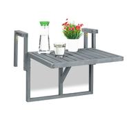 Folding balcony table Height adjustable Grey wood Folding terrace table