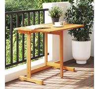 Folding balcony table Natural acacia wood 90x60x72 cm oil-finish space-saving.