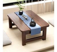 Folding Bamboo Coffee Table, Low Floor Table for Tatami Living Room, Japanese Tea Table for Sitting on Floor, Space-Saving Dining Desk