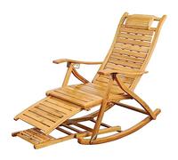 Folding Bamboo Sun Lounger Chair - Zero Gravity Garden Recliner Adjustable Patio Relaxer Lightweight Outdoor Chair for Lawn & Living Room Comfort