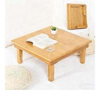 Folding Bamboo Table,Japanese Style Computer Desk,Multi-Function Dining Table,Space-Saving Laptop Stand for Home Office and Living Space