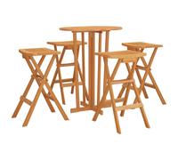 Folding Bar Set Wooden Bar Table and Stool Foldable Solid Wood Teak vidaXL
