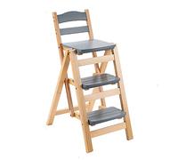 Folding Bar Stool 3 Step Ladder - Portable Kitchen Counter Height Stool | Folding Step Stool Ladder - Space-Saving, Portable Design for Adults - Ideal for Kitchen Use and Reaching High Places