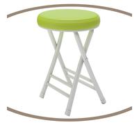 Folding Bar Stool 50cm Round Padded Kitchen Chair Lightweight & Portable Collapsible Stool for Dining Room Bedroom Bathroom (Light Green)