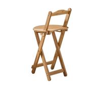 Folding Bar Stool, Bamboo High Chair with Backrest and Footrest, Foldable Portable Breakfast Chair for Kitchen Garden Counter Cafe