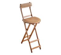 Folding Bar Stool,Foldable Breakfast Kitchen High Chair,Foldable Kitchen Bar Stools With Backs,Wooden Rattans Breakfast Barstools,No Assembly,Space Saving,For Kitchen Bar Cafe Dining Room