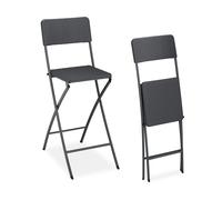 Folding bar stool Portable Bistro Chairs Lightweight Easy Clean High Back Stool