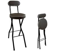 Folding Bar Stool with Backrest, Cushioned Padded Design for Kitchen, Garden, Indoor and Outdoor Use, 28/30 Inch Height, Ideal for Breakfast Bar