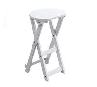 Folding Bar Stools for Kitchen Lightweight Portable Solid Wood Chairs 36cm Diameter Adjustable Height 43cm & 62cm White Color Perfect for Dining & Entertaining