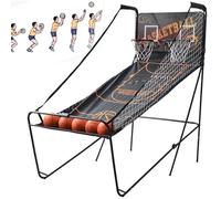 Folding Basketball Shooting Machine with Electronic Scoring and 5 Basketballs for Indoor Outdoor Arcade Game