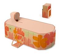 Folding Bathtub for Adults with Lid -150x55CM Insulated Spa Bath Tub - Foldable Portable Deep Soaking Tub with Seat Cushion, Bath Liners & Drain Pipe for Home Use (1.5M, Petal Peach)