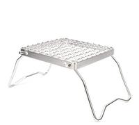 Folding BBQ Grill Rack, Stainless Steel Mini Barbecue Grill Stove Stand Rack Bracket Large Mesh Camping Pot Stand Burning Firewood Stove for Outdoor Picnic