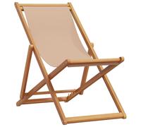 Folding Beach Chair Outdoor Chair Garden Beach Fabric and Wooden Frame vidaXL