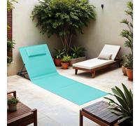 Folding Beach Sunlounger, Lake Blue / 2