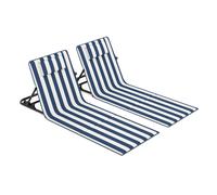 Folding Beach Sunlounger, Midnight Blue + Cloud White / 1
