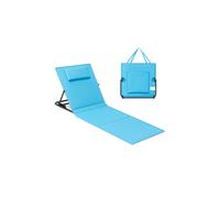Folding Beach Sunlounger, Sky Blue / 2