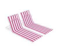 Folding Beach Sunlounger, Strawberry Red + Cloud White / 1
