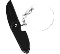 Folding Beard Comb Keychain with Mirror for Men, Portable Travel Grooming Set, Pocket-Sized Mustache and Hair Care