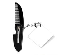Folding Beard Comb With Mirron Pocket Comb Anti-Static Hair Comb Bread Mustache Comb For Man