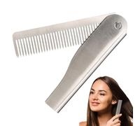 Folding Beards Combs - 20cm Stainless Steel Combs, Pocket Grooming Tool, Mens Hairbrush, Folding Mustache Comb, Travel Beard Straightener Long-term Use | Portable Beard Comb For Daily Grooming