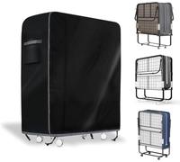 Folding Bed Storage Cover, Waterproof & Dustproof 40" L x 13" W x 41" H Rollaway Beds (Black), Thick Fabric with Storage Bag for Indoor/Outdoor Use - Bedding Protection Cover