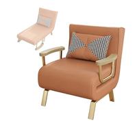 Folding Bed with Mattress, Adjustable Tilt Sofa Bed for Adults, Metal Frame, Technical Leather Fabric, Ideal for Home and Guest Use