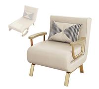 Folding Bed with Mattress, Adjustable Tilt Sofa Bed for Adults, Metal Frame, Technical Leather Fabric, Ideal for Home and Guest Use