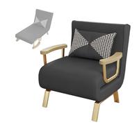 Folding Bed with Mattress, Adjustable Tilt Sofa Bed for Adults, Metal Frame, Technical Leather Fabric, Ideal for Home and Guest Use