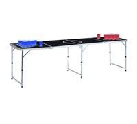 Folding Beer Pong Table with Cups and Balls 240 cm Party Drinking Game vidaXL