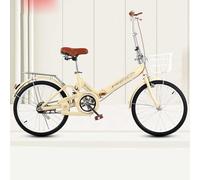 Folding Bicycle 22 Inch Shock-Absorbing City Bicycle Portable Single Speed Bicycle Ultra-Light B,20 inches