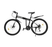 Folding Bicycle 26 Inch - Mountain Bike 21-Speed Mountain Bike Folding Bicycle Mudguard Set|Adjustable Seat Height|Weight Capacity 264.55lbs|with Mudguard