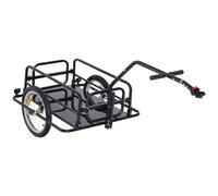 HOMCOM Folding Bicycle Cargo Storage Cart & Luggage Trailer with Hitch Black HOMCOM Black