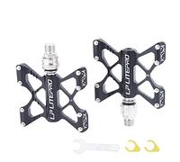 Folding Bicycle Pedal Aluminum Alloy Double Side Quick Release Pedal for Brompton pedel for dahon for Birdy Non-Slip Pedals (Black)