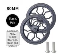 Folding Bike Easy Wheel 80mm Diameter, Aluminum Alloy and Rubber Construction, Compatible with For Brompton and For 3Sixty, Built in Bearings to Reduce Power Consumption (gold)