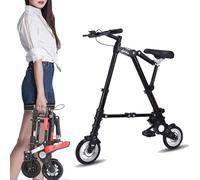 Folding Bike for Adults - Compact Lightweight Bicycle with 10.4 Inch Aluminium Wheels, Portable Mini City Bike, Easy to Store and Transport, Black