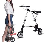 Folding Bike For Adults,Foldable Compact,8 Inch Aluminium Wheels Bicycle, Lightweight Frame Portable Mini City Silvery(Silvery)