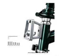 Folding Bike Front Rack 3-Hole Fast Detach Hook Design | Aerospace aluminum build, resistant, 6.6x5x7cm compact size, fits for brompton models, includes hex wrenches