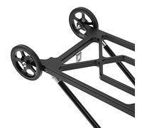 Folding Bike Rear Rack fit for Brompton - High Strength Aluminum Alloy Bicycle Luggage Carrier with Wheels - Lightweight Hollow Design Black Bike Cargo Shelf with Mounting (Black)