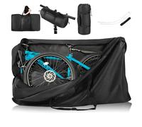 Folding Bike Travel Bag,Heavy Duty 840D Transport Bicycle Storage Carry Bag with Strong Webbing for 26-29 in Mountain 700C Road Bike MTB,Portable Folding Cycling Bags Waterproof for Airplane Shipping